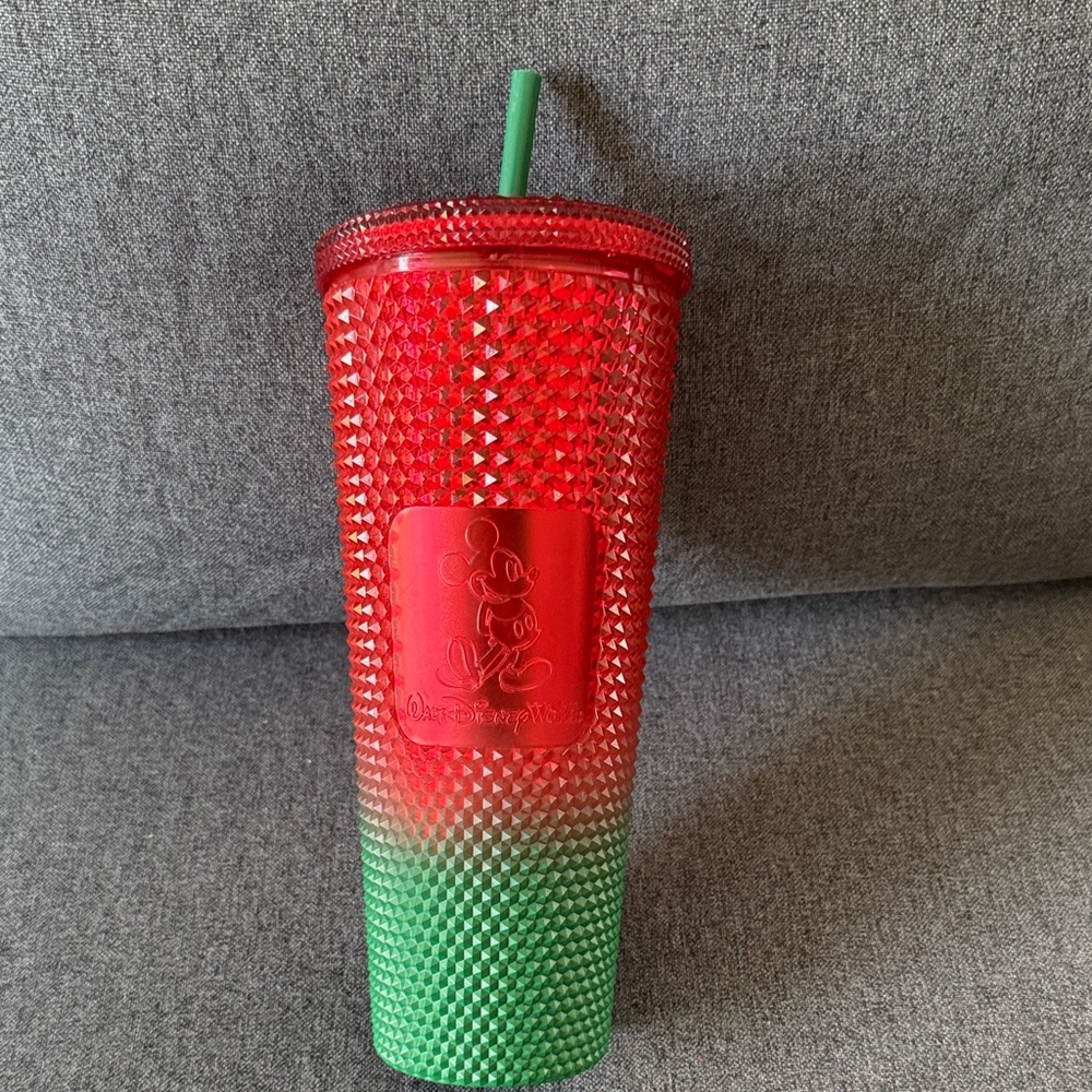 Disney Starbucks Festive Red and Green Tumbler